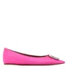 Amina Muaddi Fuchsia Satin Camelia Ballerinas In Multi