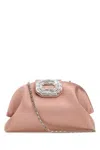 Amina Muaddi Camelia Embellished Clutch Bag In Pink