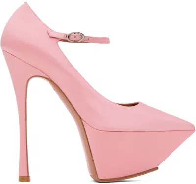 Amina Muaddi Pink Yigit Pumps In Baby Pink