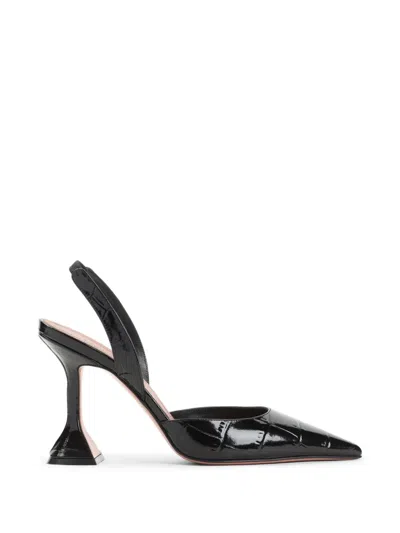 Amina Muaddi Point Slingback Mules In Black