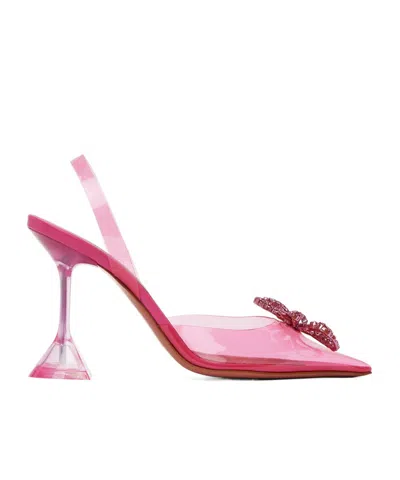 Amina Muaddi Pointed And Shallow High Heels In Pink