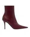 Amina Muaddi Pointed Ankle Boots In Burgundy