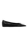Amina Muaddi Pointed Ballet Shoes In Black
