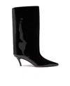 Amina Muaddi Pointed Middle Boot In Black