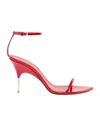 Amina Muaddi Pointed High Heel Sandals In Red