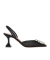 Amina Muaddi Pointed High-heeled Sandals In Black