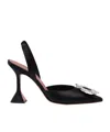Amina Muaddi Women Begum Satin Slingback Pumps In Black