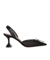 Amina Muaddi Pointed High-heeled Sandals In Black