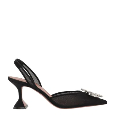 Amina Muaddi Pointed High-heeled Sandals In Black