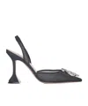 Amina Muaddi Pointed High-heeled Sandals In Black