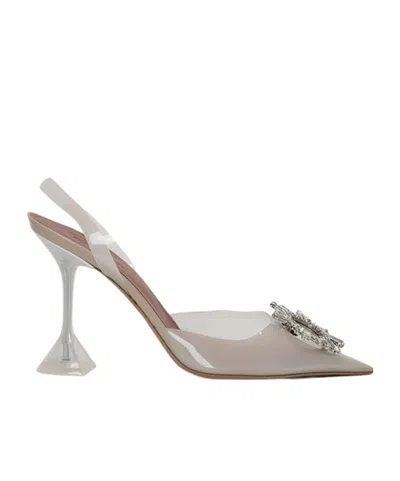 Amina Muaddi Pointed High-heeled Sandals In Nude