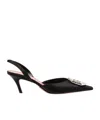Amina Muaddi Camelia Tweed Slingback Pumps In Black