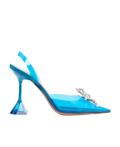 amina muaddi blue heels