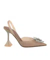 Amina Muaddi Begum Glass Crystal-embellished Pvc Slingback Pumps In Gray