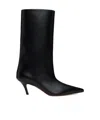 Amina Muaddi Pointed Middle Boot In Black