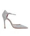 Amina Muaddi Pointed Shallow-mouthed High-heeled Shoes In Gray