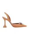 Amina Muaddi Pointed Shoes With Exposed Heels In Nude
