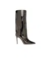Amina Muaddi Pointed Short Boots In Black