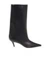 Amina Muaddi Pointed Middle Boot In Black
