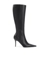 Amina Muaddi Pointed-toe Side-zip Leather Boots In Black