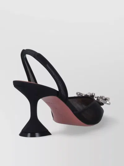 AMINA MUADDI POINTED TOE EMBELLISHED HEEL SANDALS