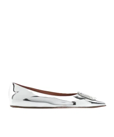 Amina Muaddi Pointed Toe Flats