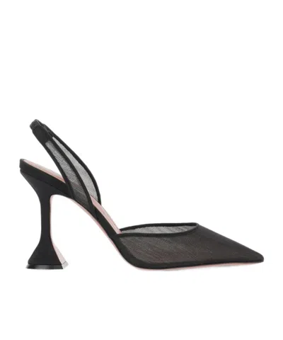 Amina Muaddi Pointed-toe High-heeled Sandals In Black