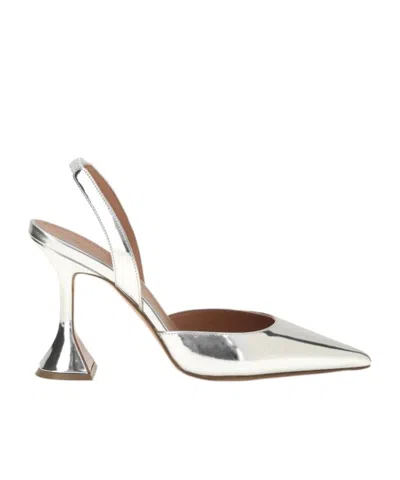 Amina Muaddi Pointed-toe High-heeled Sandals In Silver