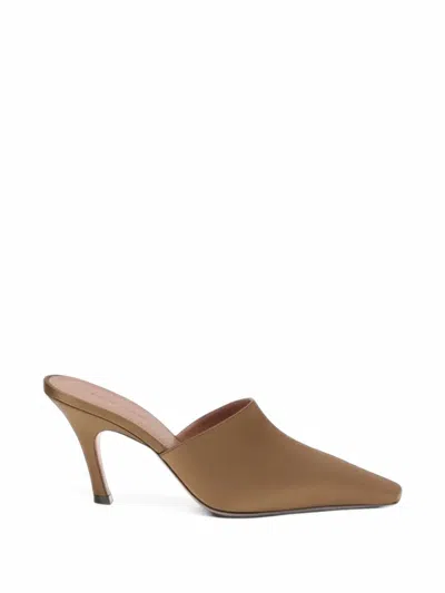 Amina Muaddi Pointed-toe Mules In Brown