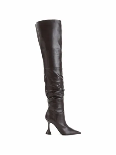 Amina Muaddi Pointed-toe Over-the-knee Boots In Multi
