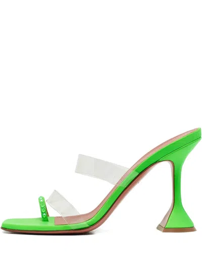 Pre-owned Amina Muaddi  105mm Leather Sculpted-heel Sandals
