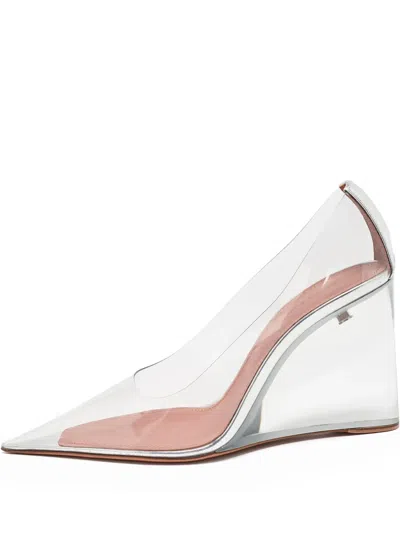 Pre-owned Amina Muaddi  95mm Ane Wedge Pumps
