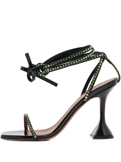 Pre-owned Amina Muaddi  95mm Crystal-embellished Sandals