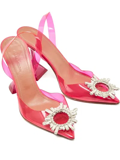 Pre-owned Amina Muaddi  95mm Crystal-embellished Slingback Pumps