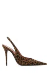 Amina Muaddi Animal Print Stiletto Heel Pointed Toe Pumps In Brown