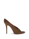 Amina Muaddi Anok Satin Sandals In Brown