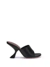 Amina Muaddi 90mm Lupita Sculpted Heel Sandals