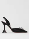 Amina Muaddi Womens Black Rosie Crystal-embellished Leather Sling-back Courts In Black