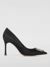 Amina Muaddi Crystal Decorated Pointed High Heels In Black