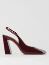 Amina Muaddi Grape Leather Charlotte Pumps In Red