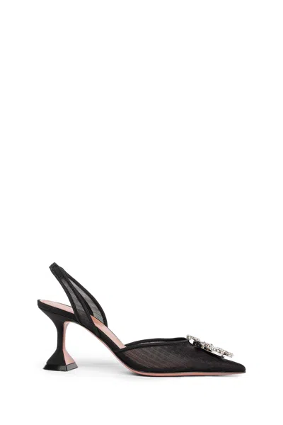 Amina Muaddi 70mm Begum Crystal-embellished Slingback Pumps In Black