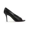 Amina Muaddi Julianne 90 Nappa Leather Sandals In Black