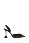 Amina Muaddi Rosie Crystal-embellished Satin Slingback Pumps In Black