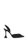 Amina Muaddi Rosie Crystal-embellished Satin Slingback Pumps In Black