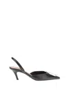 Amina Muaddi Women Leather Slingback Pumps In Black