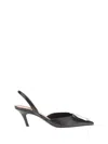 Amina Muaddi Women Leather Slingback Pumps In Black