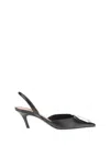 Amina Muaddi Women Leather Slingback Pumps In Black