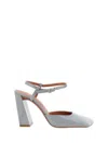 Amina Muaddi Charlotte Square In Silver