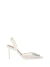 Amina Muaddi Women Camelia Slingback Lace Pumps In White