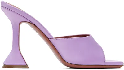 Amina Muaddi Purple Lupita Slipper Heeled Sandals In Violet